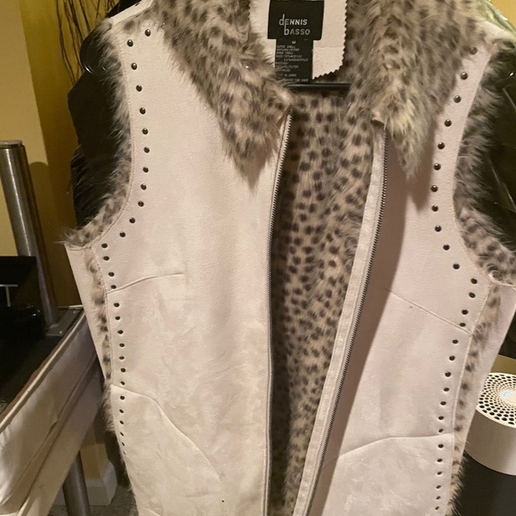 Great, unique animal print lined long vest - Picture 1 of 9